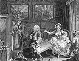 William Hogarth Famous Paintings - A Harlot's Progress, plate 2 of 6